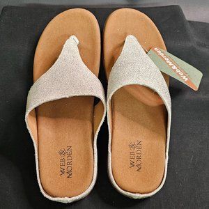 Web & Morden BC Studio Leather Slip On Flip Flop Sandals Women's Size 9 NEW